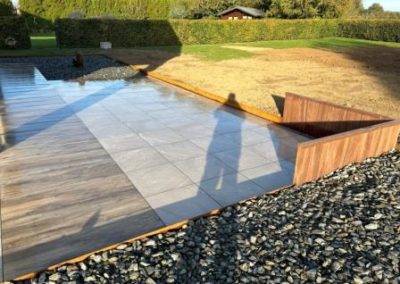 Terrasse - Céramique - Beige - Retenue bois - Aménagement Extérieur - Laurent Hubert