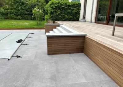 Terrasse - Céramique - Imitation Bois - Escalier Pierre Bleue - Bardage bois - Aménagement extérieur - Laurent Hubert
